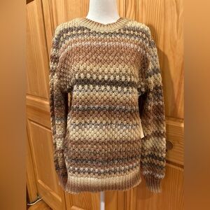 St John’s Bay Vintage Neutral Combo patterned pullover sweater women’s M NWT